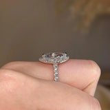 "Lilah" Halo Marquise Cut Diamond Shoulder Engagement Ring HAMC03 - HEERA DIAMONDS