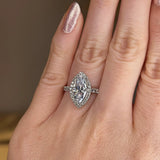 "Lilah" Halo Marquise Cut Diamond Shoulder Engagement Ring HAMC03 - HEERA DIAMONDS