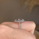 "Lilah" Halo Marquise Cut Diamond Shoulder Engagement Ring HAMC03 - HEERA DIAMONDS