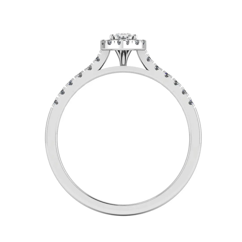 "Lilah" Halo Marquise Cut Diamond Shoulder Engagement Ring HAMC03 - HEERA DIAMONDS