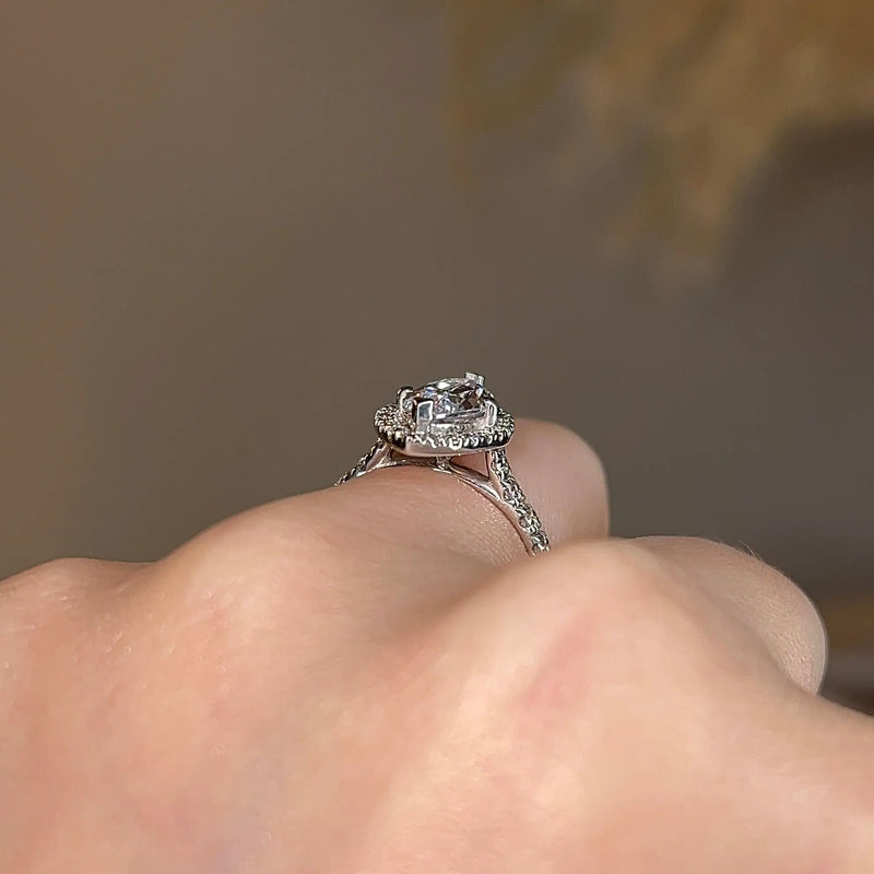 "Lilah" Halo Marquise Cut Diamond Shoulder Engagement Ring HAMC03 - HEERA DIAMONDS