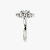 "Lina" Oval Cut 1 carat halo Platinum Engagement Ring HAOC01