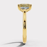 "Lion" Oval Cut 5.5 Carat Lab Grown Trilogy Yellow Gold Engagement Ring