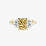 "Lion" Oval Cut 5.5 Carat Lab Grown Trilogy Yellow Gold Engagement Ring