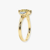 "Lion" Oval Cut 5.5 Carat Lab Grown Trilogy Yellow Gold Engagement Ring