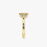 "Lion" Oval Cut 5.5 Carat Lab Grown Trilogy Yellow Gold Engagement Ring