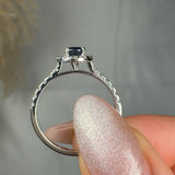 "Liorza" Blue Sapphire 0.74 Carat Oval Cut Diamond Shoulder Engagement Ring HM1272 HEERA DIAMONDS