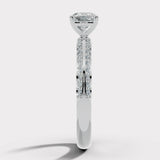 "Loana" 1 Carat Cushion Cut Diamond Double Row Diamond Pave Engagement Ring DSCC01
