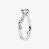"Loana" 1 Carat Cushion Cut Diamond Double Row Diamond Pave Engagement Ring DSCC01