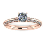 "Loana" Cushion Cut Diamond Double Row Diamond Pave Engagement Ring DSCC01 - HEERA DIAMONDS