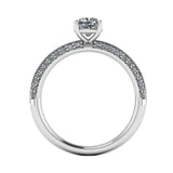 "Loana" Cushion Cut Diamond Double Row Diamond Pave Engagement Ring DSCC01 - HEERA DIAMONDS