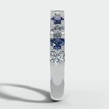 "Loon" Round Cut 0.40 Carat Diamond Sapphire Platinum Eternity Ring HEERA DIAMONDS