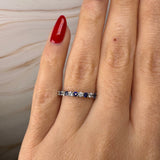 "Loon" Round Cut 0.40 Carat Diamond Sapphire Platinum Eternity Ring HEERA DIAMONDS
