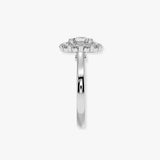 "Lottie" 1 Carat Flower Halo Oval Cut Diamond Hidden Diamond Undersetting Engagement Ring HAOC01