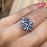 "Lottie" Emerald Cut 4 Carat Diamond Shoulder Platinum Engagement Ring DSEC09 HEERA DIAMONDS