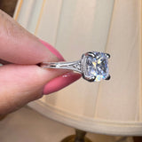 "Lottie" Emerald Cut 4 Carat Diamond Shoulder Platinum Engagement Ring DSEC09 HEERA DIAMONDS