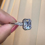 "Lottie" Emerald Cut 4 Carat Diamond Shoulder Platinum Engagement Ring DSEC09 HEERA DIAMONDS