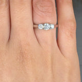 "Lunique" 0.33 Carat Round Cut Natural Diamond Trilogy Engagement Ring MDR4133