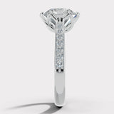 "Lux" 1 carat Petals Basket Set Round Brilliant Cut Diamond Grain Set Diamond Engagement Ring DSRB41