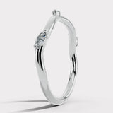 "Lyra" Marquise Leaf 0.20ct Diamonds on Wave Shaped Eternity Ring ET15