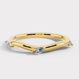 "Lyra" Marquise Leaf 0.20ct Diamonds on Wave Shaped Eternity Ring ET15