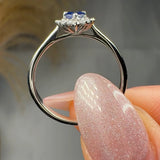 "Lyza" Blue Sapphire 0.41 Carat Pear Cut Diamond Engagement Ring HR1264 HEERA DIAMONDS