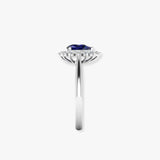 "Lyza" Blue Sapphire 0.41 Carat Pear Cut Natural Diamond Engagement Ring HR1264