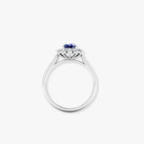 "Lyza" Blue Sapphire 0.41 Carat Pear Cut Natural Diamond Engagement Ring HR1264