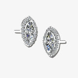 MARQUISE DIAMOND AND HALO STUD EARRINGS HEERA DIAMONDS