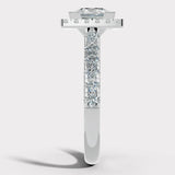"Maddison" Princess Cut 2 Carat Halo Diamond Shoulder Engagement Ring HEERA DIAMONDS