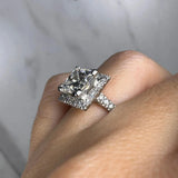 "Maddison" Princess Cut 2 Carat Halo Diamond Shoulder Engagement Ring HEERA DIAMONDS