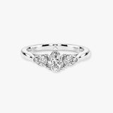 "Madeline" 1 Carat Three Stone Pear Cut Diamond Trilogy Engagement Ring 3SPS02