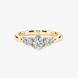 "Madeline" 1 Carat Three Stone Pear Cut Diamond Trilogy Engagement Ring 3SPS02