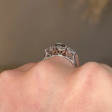 "Madeline" Three Stone Pear Cut Diamond Trilogy Engagement Ring 3SPS02 - HEERA DIAMONDS