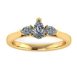 "Madeline" Three Stone Pear Cut Diamond Trilogy Engagement Ring 3SPS02 - HEERA DIAMONDS