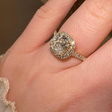 "Madonna" 2.0 Carat Halo Cushion Cut Diamond Shoulder 18k Yellow Gold Engagement Ring - HEERA DIAMONDS