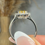 "Marzelle" 1.05 Carat Yellow Oval Cut Natural Diamond Halo Engagement Ring MSR742 HEERA DIAMONDS