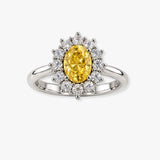 "Marzelle" 1.05 Carat Yellow Oval Cut Natural Diamond Halo Engagement Ring MSR742