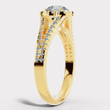 "Mavi" Halo 1.25 Carat Round Brilliant Cut 18k Yellow Gold Engagement Ring HEERA DIAMONDS