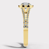 "Mavi" Halo 1.25 Carat Round Brilliant Cut 18k Yellow Gold Engagement Ring HEERA DIAMONDS