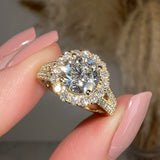 "Mavi" Halo 1.25 Carat Round Brilliant Cut 18k Yellow Gold Engagement Ring - HEERA DIAMONDS