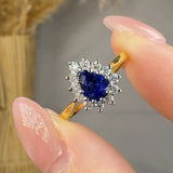 "Meliora" 0.87 Carat Pear Cut Natural Diamond Halo Engagement Ring MSR580