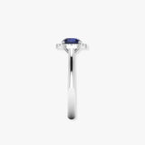 "Melisora" 0.88 Carat Round Cut Blue Sapphire Natural Diamond Engagement Ring MSR788