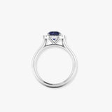 "Melisora" 0.88 Carat Round Cut Blue Sapphire Natural Diamond Engagement Ring MSR788