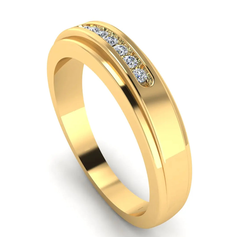 Men's Diamond Band 0.1ct Wedding Ring GR19964 HEERA DIAMONDS