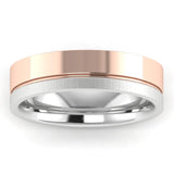 Men's Pattern Band Wedding Ring WP48 - Rose &  White Gold