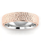 Men's Pattern Band Wedding Ring WP52 - Rose & White Gold