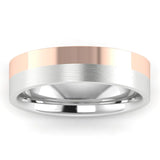 Men's Pattern Band Wedding Ring  WP53- Rose & White Gold