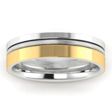 Men's Pattern Band Wedding Ring Yellow & White gold