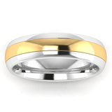 Men's Pattern Band Wedding Ring WP56- Yellow & White Gold